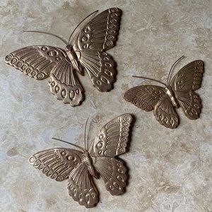 Solid brass handmade butterflies